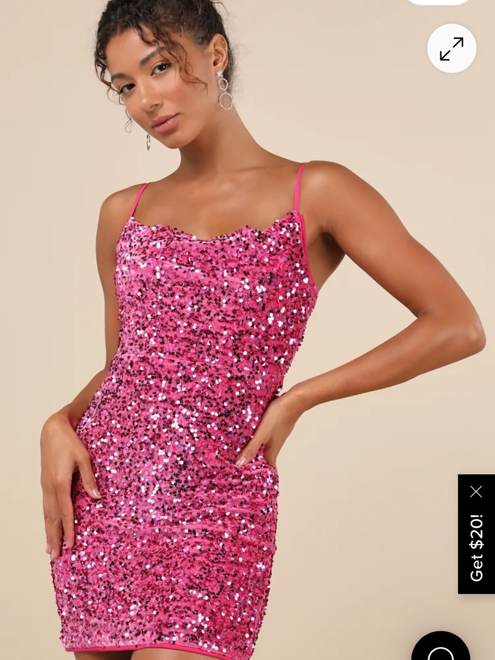 Lulu's Fuchsia Sequin Mini Dress - Picture 4 of 5